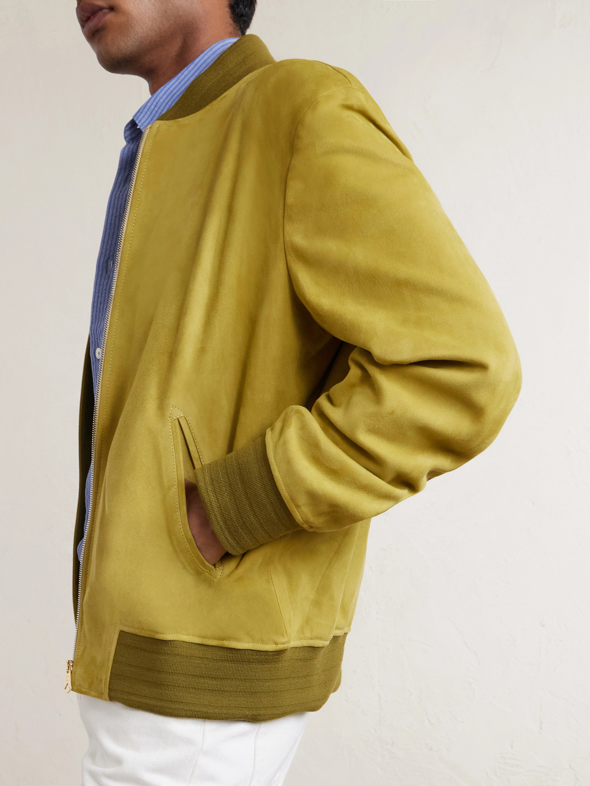 Suede Bomber Jacket