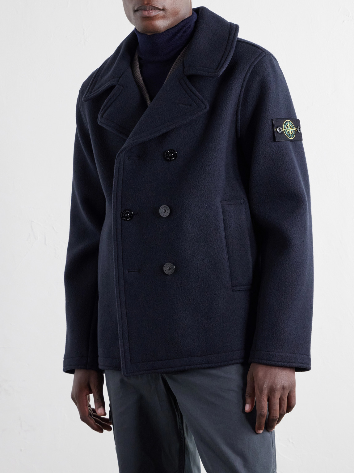 Double-Breasted Melton Wool And Cashmere-Blend Twill Coat