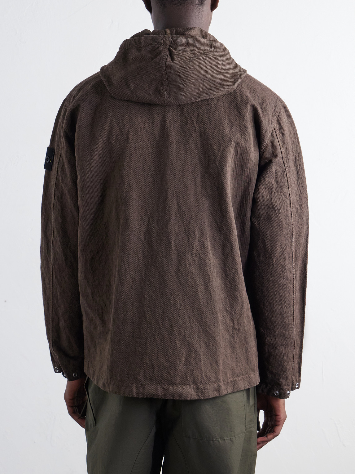 Hooded Garment-Dyed Diagonal Cotton Wool-Tc Jacket