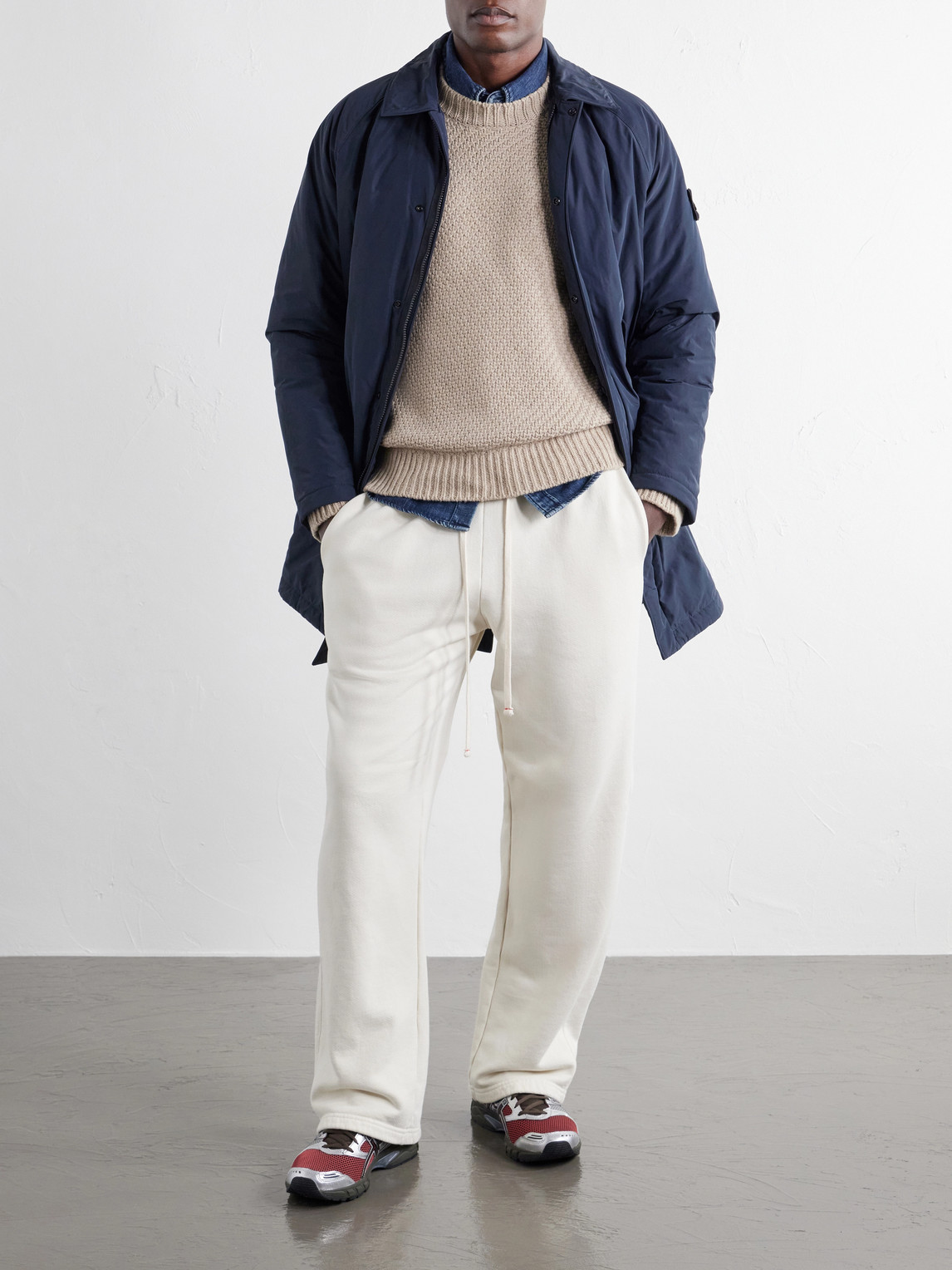 Basket-Stitch Wool-Blend Sweater
