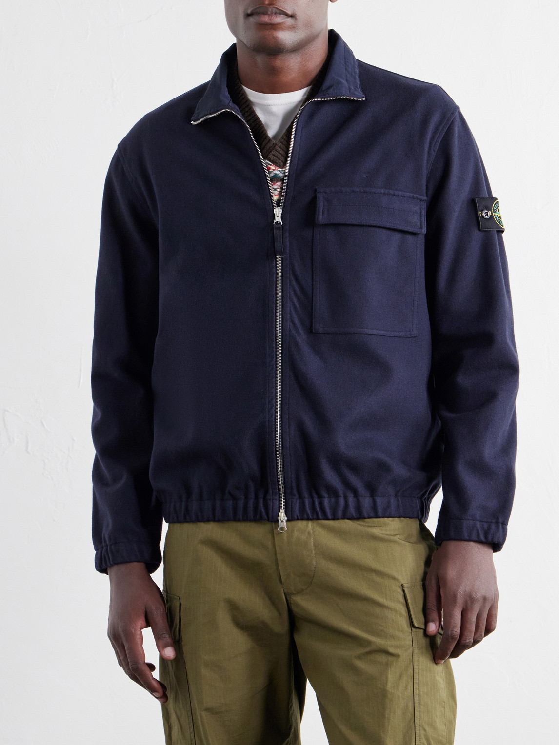 Garment-Dyed Wool Nylon Flannel-Tc Overshirt