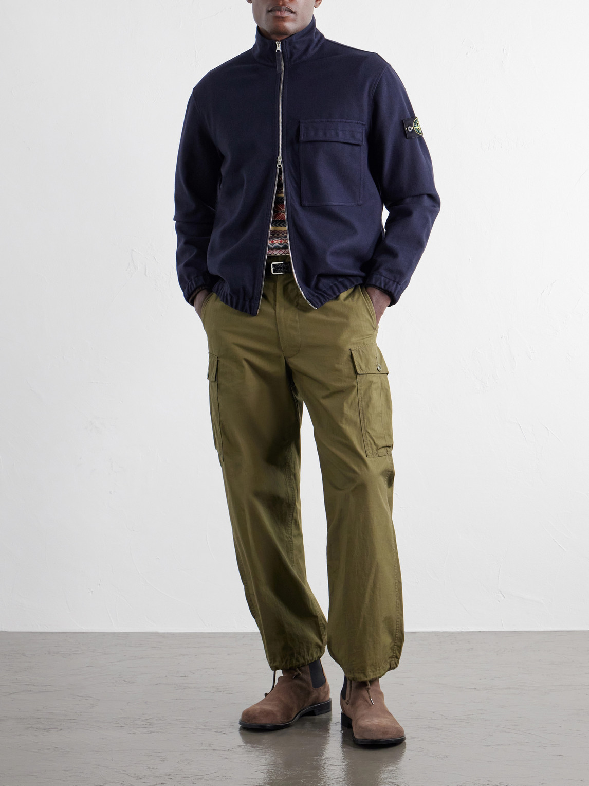 Garment-Dyed Wool Nylon Flannel-Tc Overshirt