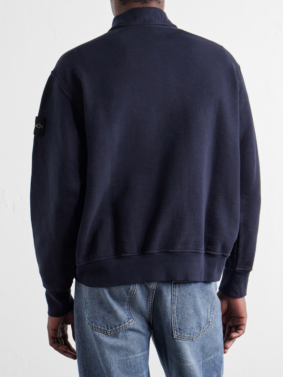 Garment-Dyed Tubular Cotton-Fleece Sweatshirt