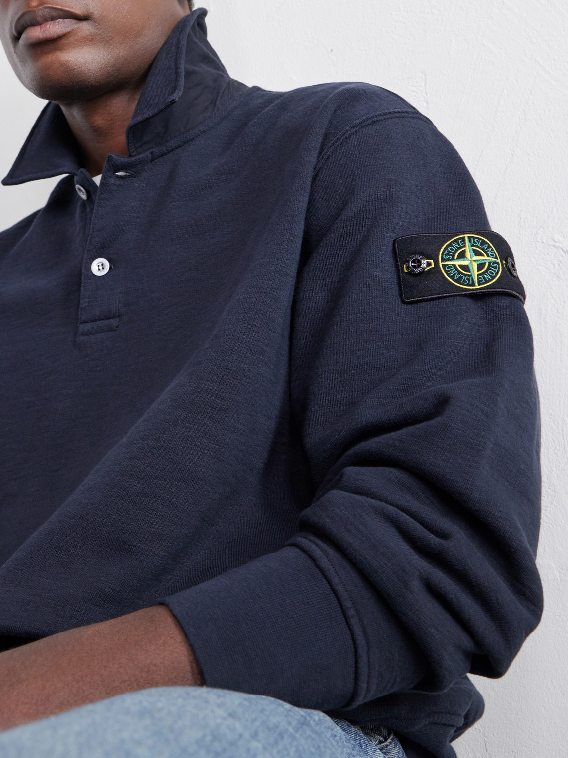 Garment-Dyed Tubular Cotton-Fleece Sweatshirt