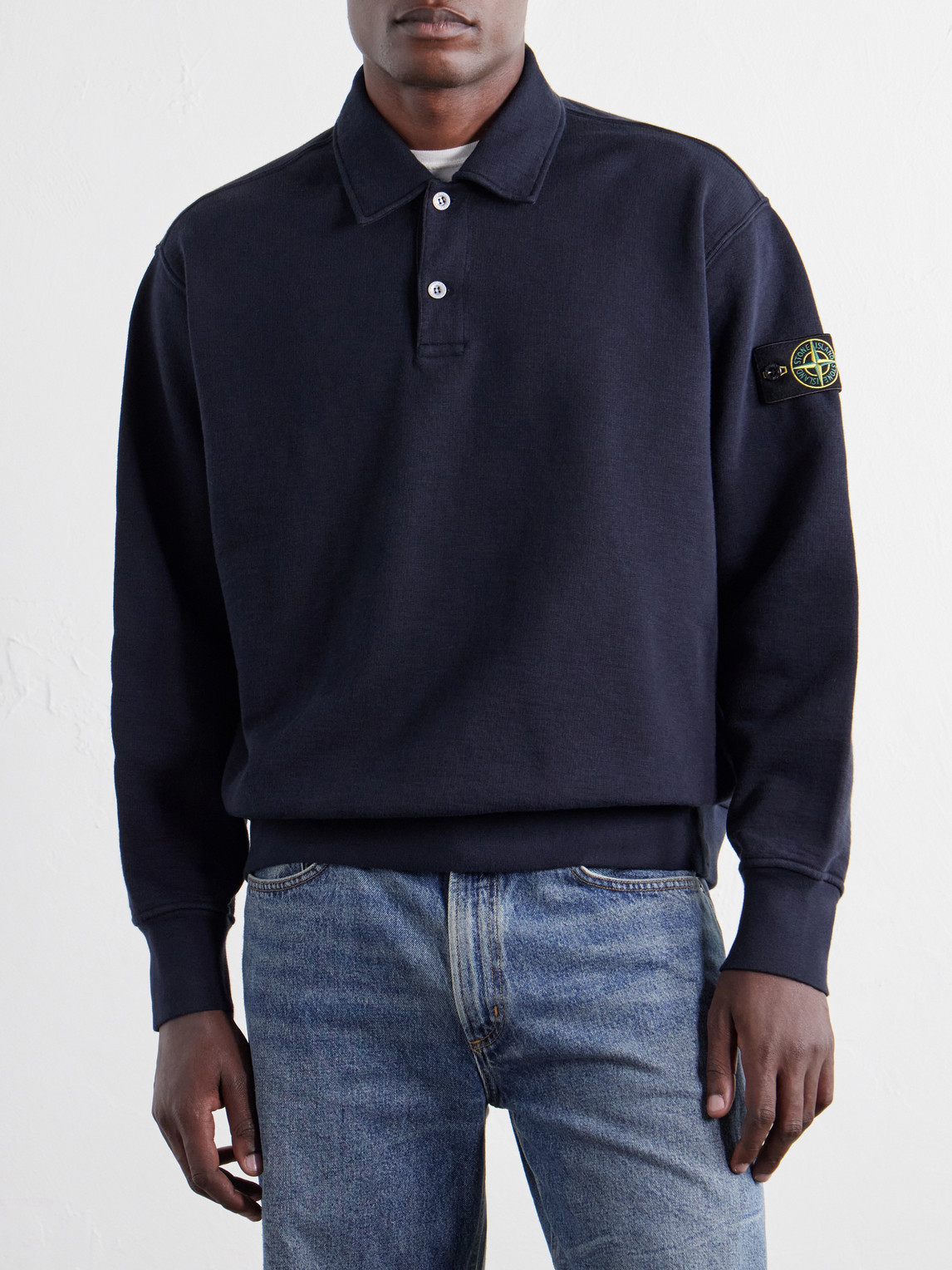 Garment-Dyed Tubular Cotton-Fleece Sweatshirt