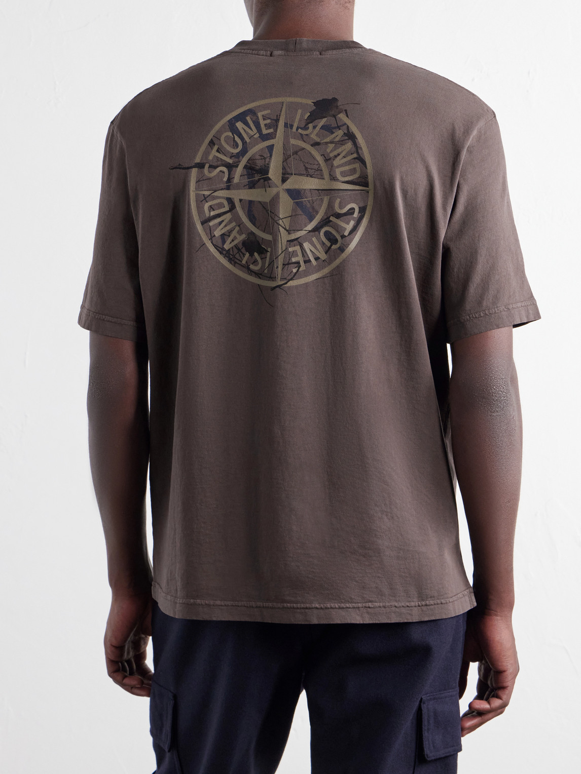 Garment-Dyed Printed Organic Cotton-Jersey T-Shirt