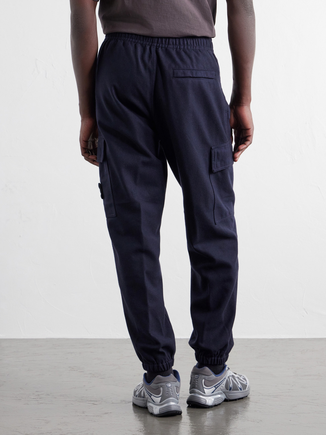 Garment-Dyed Wool-Blend Nylon Flannel-Tc Cargo Sweatpants