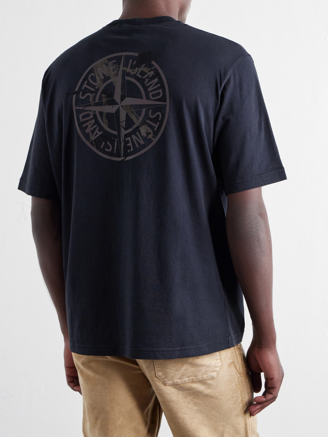 Garment-Dyed Printed Organic Cotton-Jersey T-Shirt