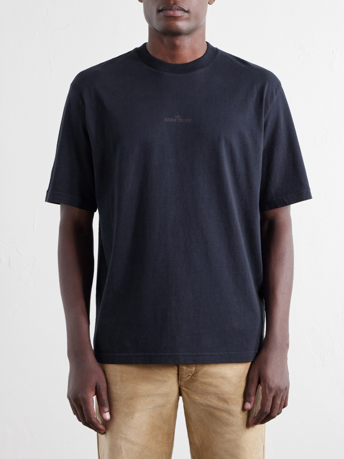 Garment-Dyed Printed Organic Cotton-Jersey T-Shirt