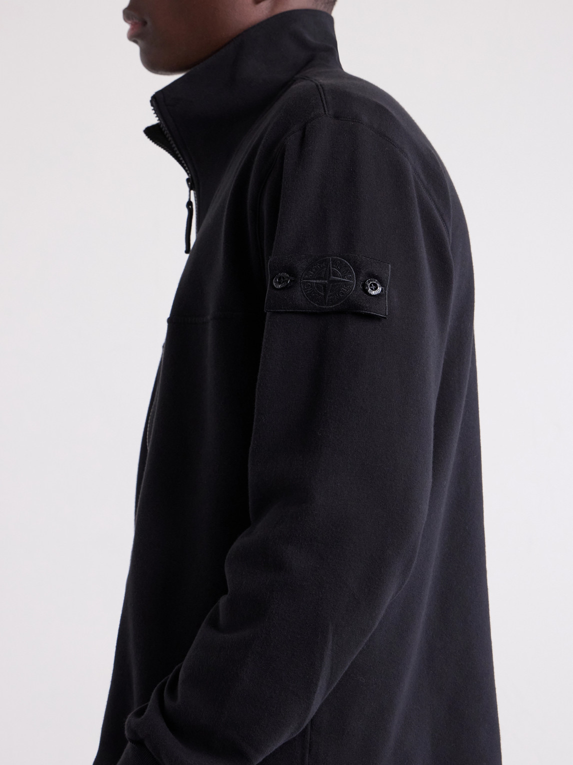 Ghost Cotton-Blend Fleece Zip-Up Sweater