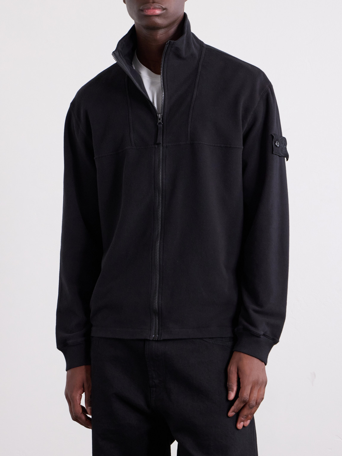 Ghost Cotton-Blend Fleece Zip-Up Sweater