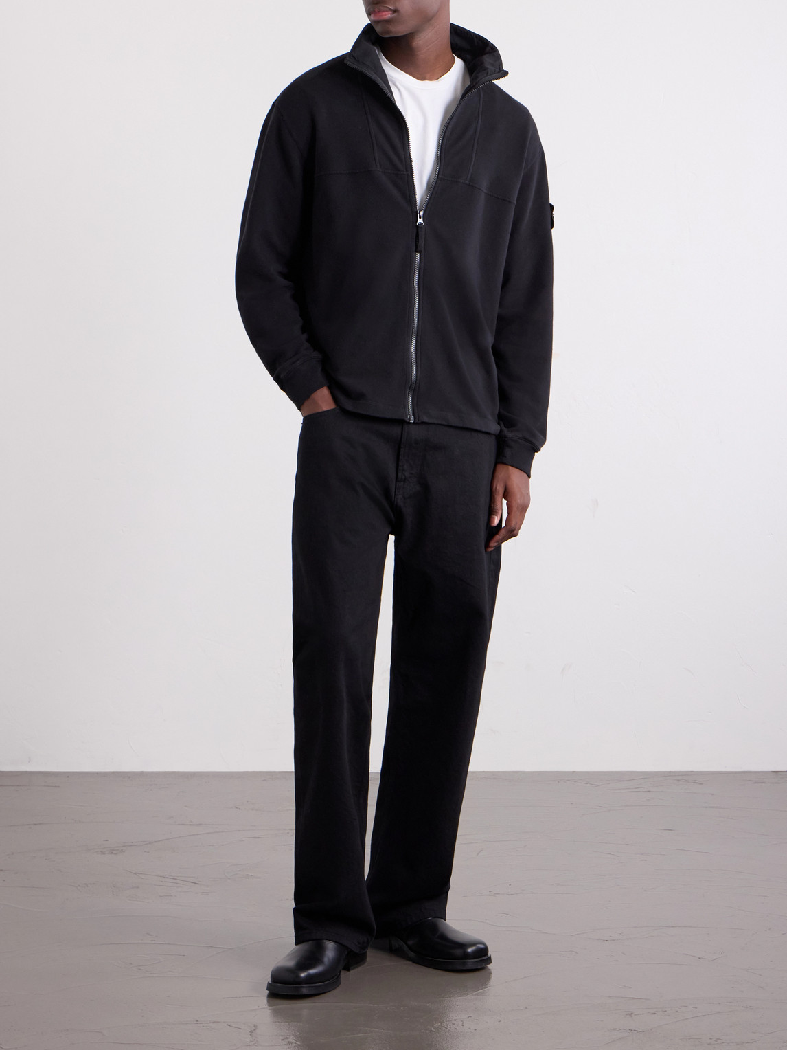 Ghost Cotton-Blend Fleece Zip-Up Sweater