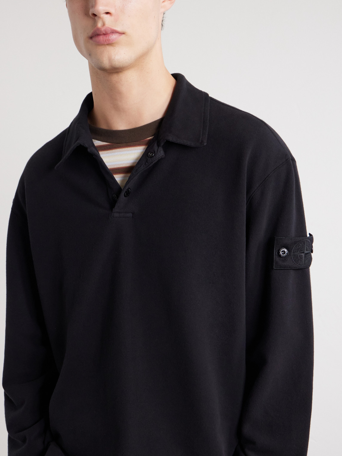 Ghost Stretch Cotton-Fleece Polo Shirt