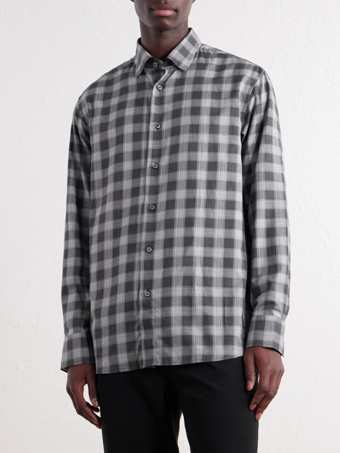 Checked Cotton-Flannel Shirt