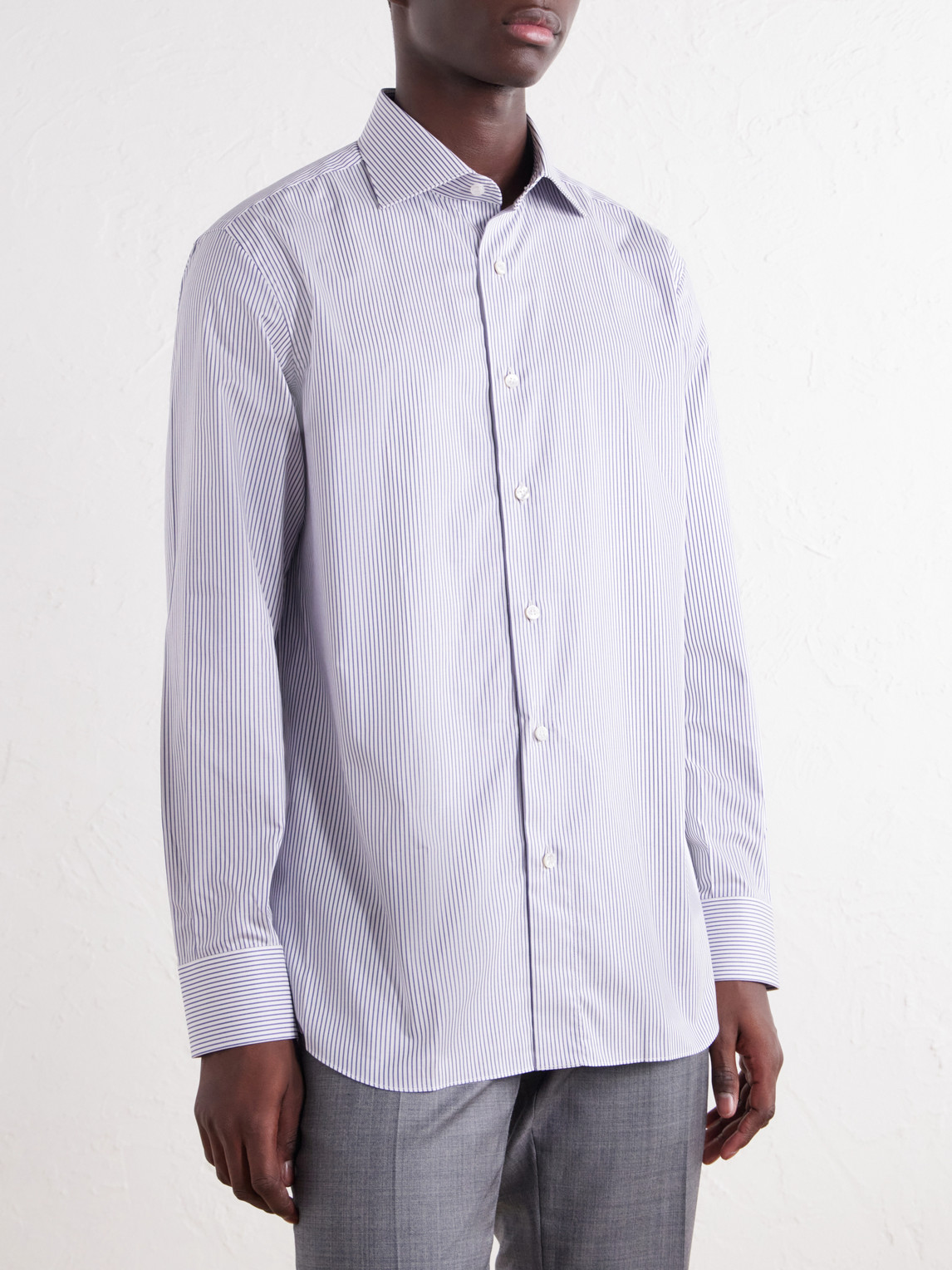 Striped Cotton-Poplin Shirt