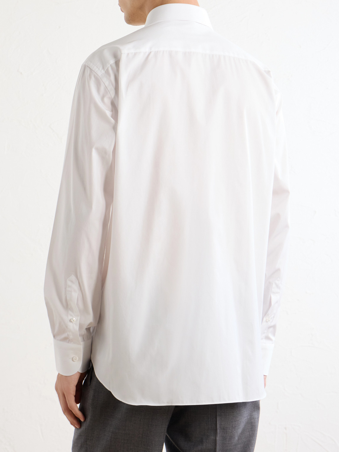 Cutaway-Collar Cotton Shirt