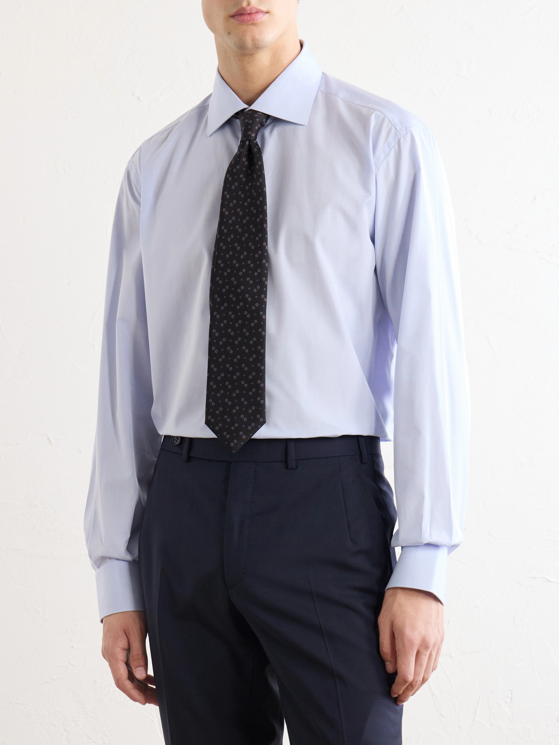 Cutaway-Collar Cotton Shirt