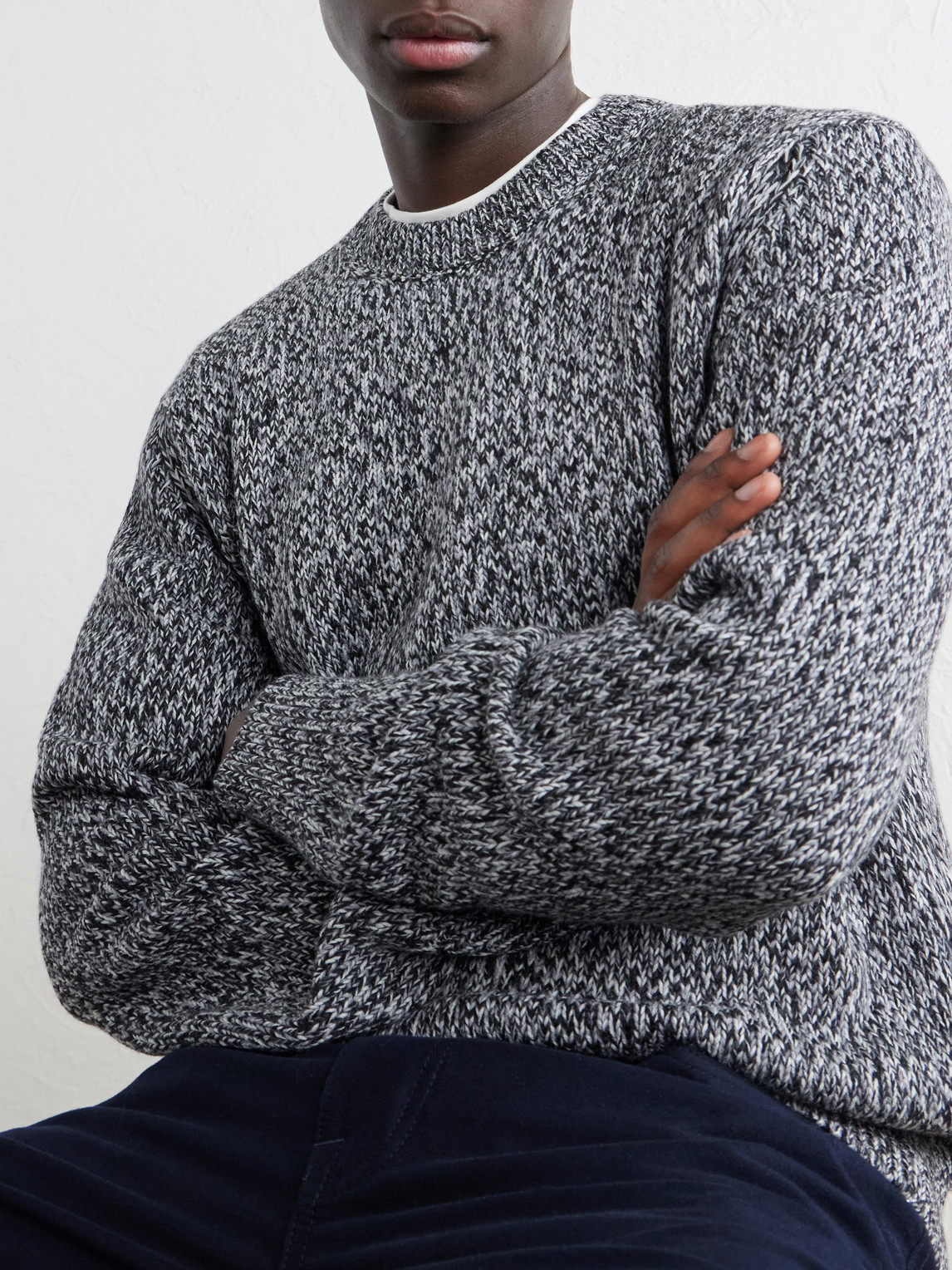 Wool-Mouliné Sweater
