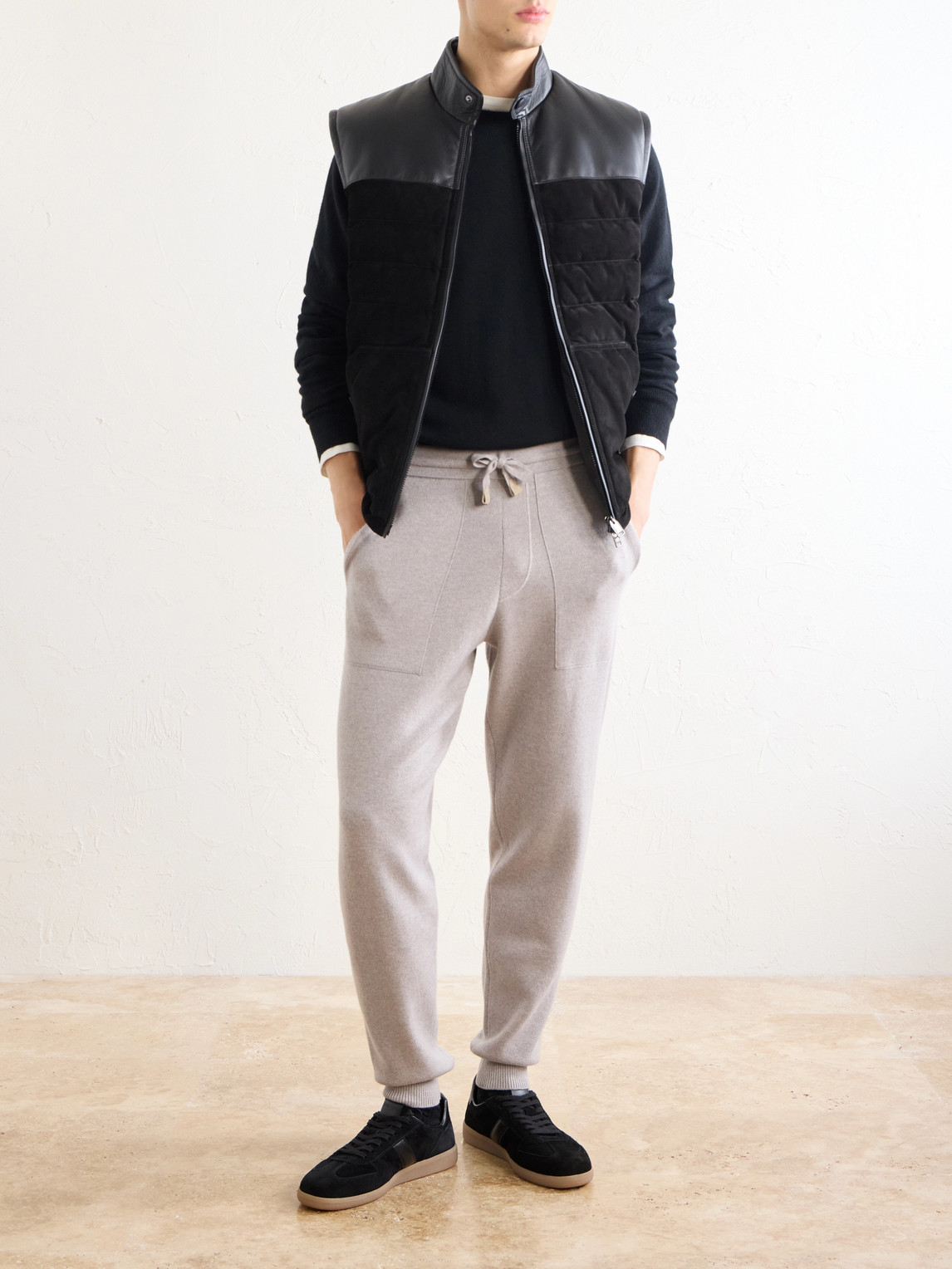 Tapered Drawstring Straight-Leg Cashmere Sweatpants