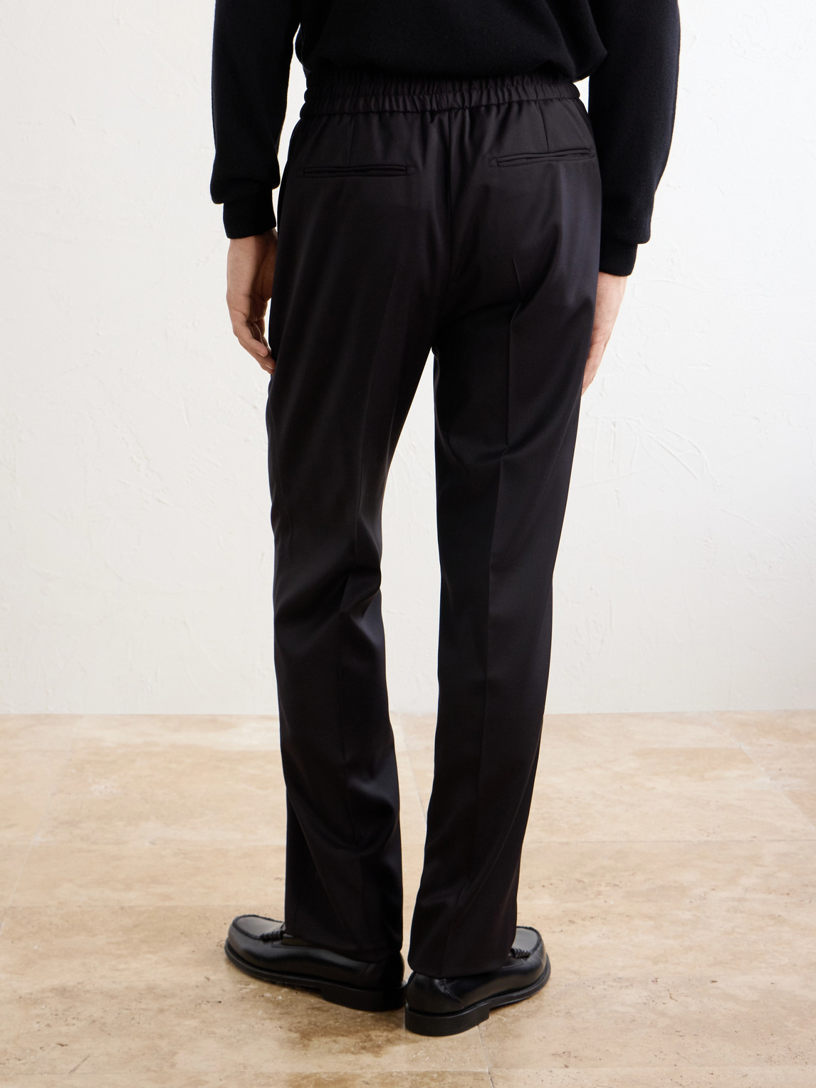 Asolo Straight-Leg Wool Drawstring Trousers