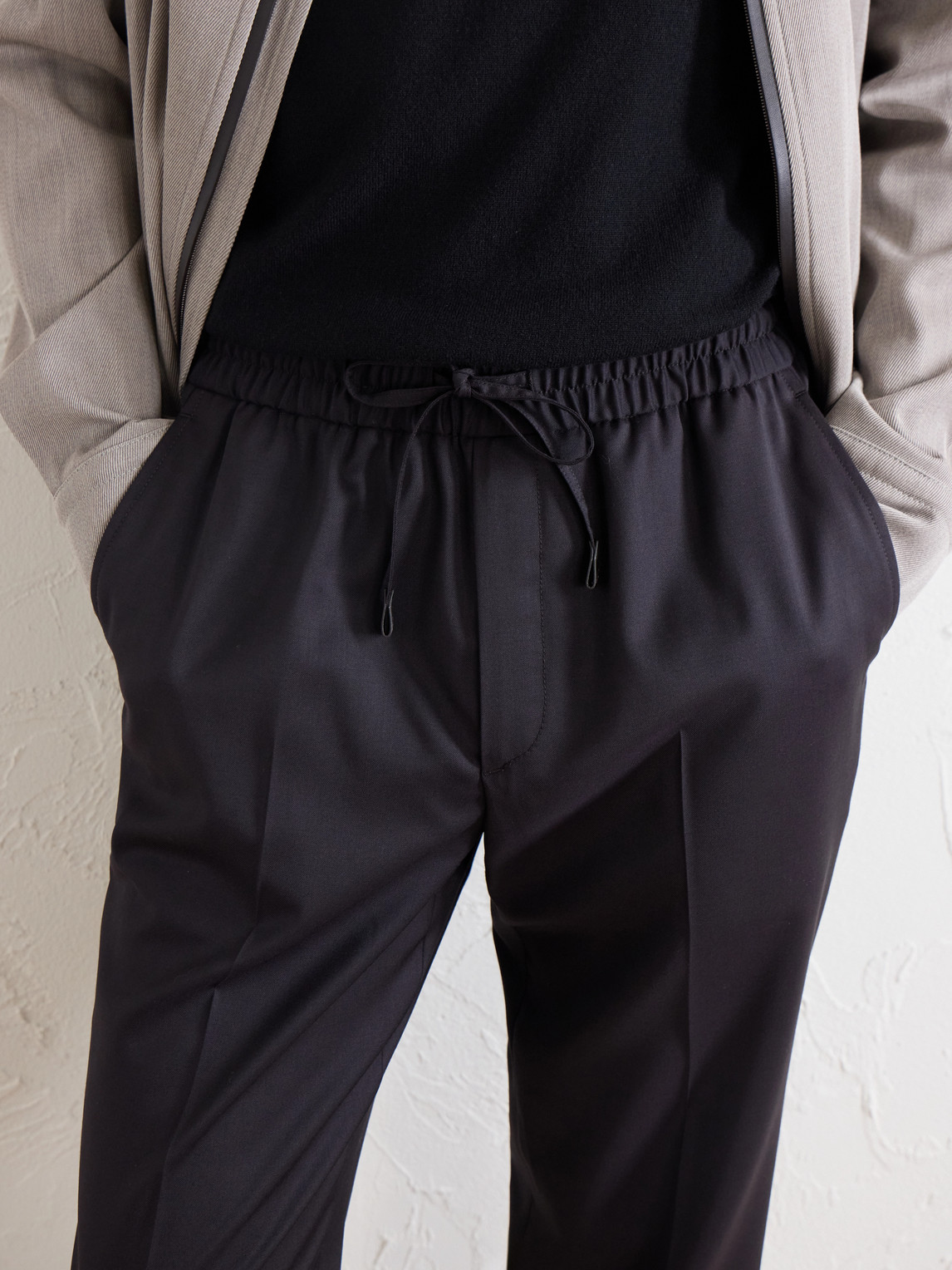 Asolo Straight-Leg Wool Drawstring Trousers
