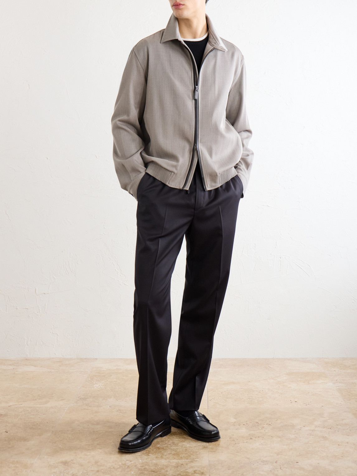 Asolo Straight-Leg Wool Drawstring Trousers