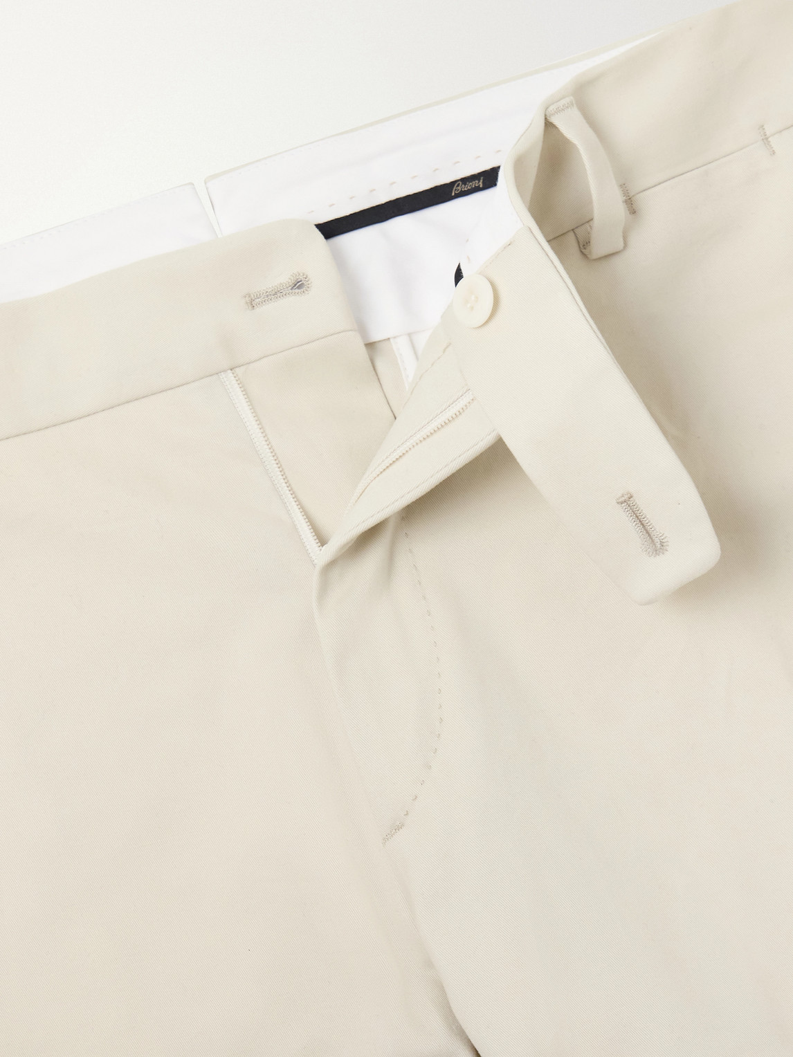 Straight-Leg Stretch-Cotton Gabardine Trousers