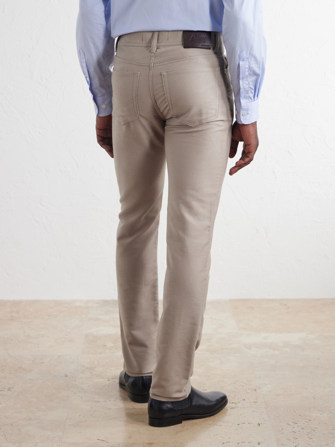Straight-Leg Cotton-Moleskin Trousers