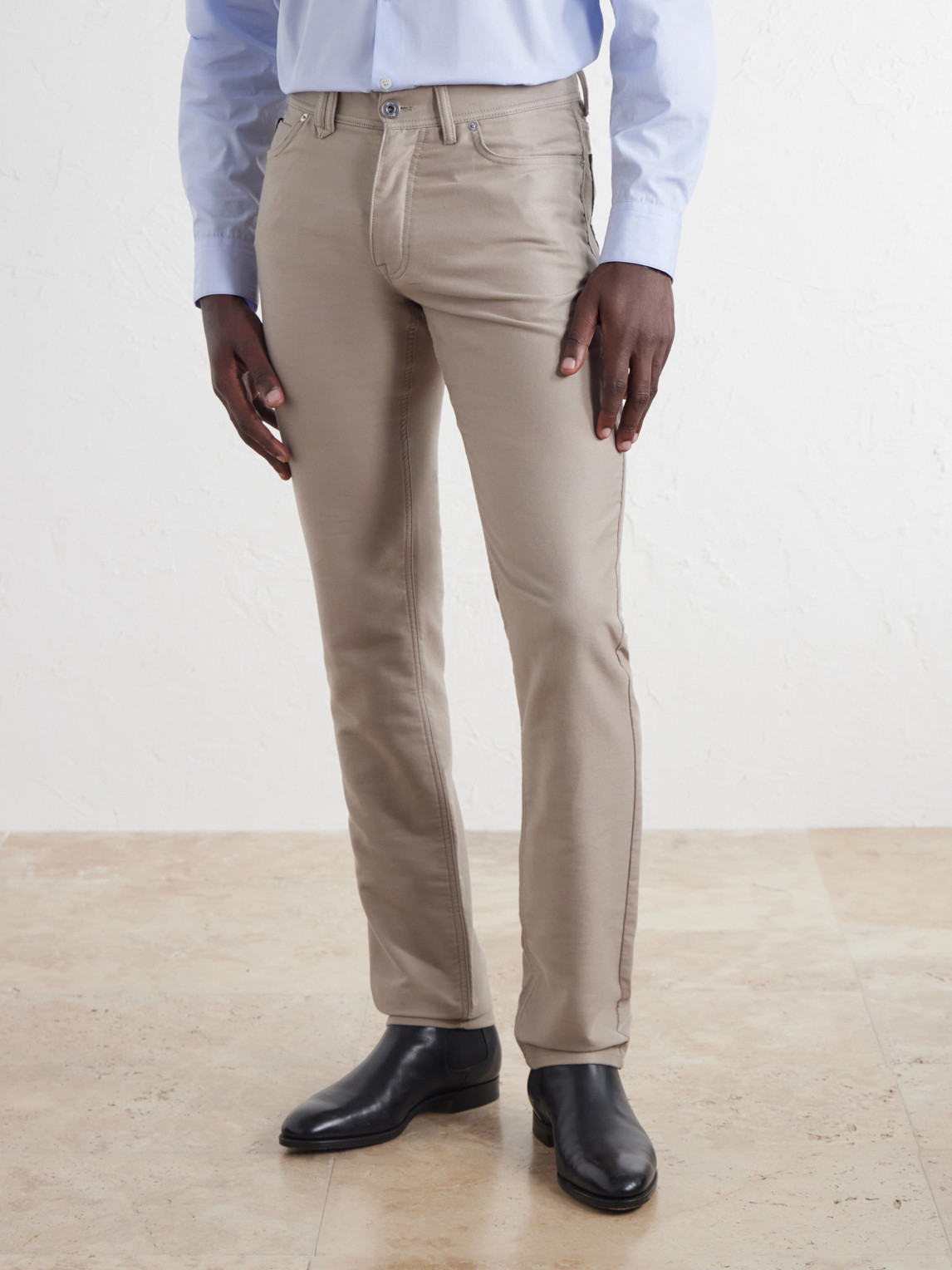 Straight-Leg Cotton-Moleskin Trousers