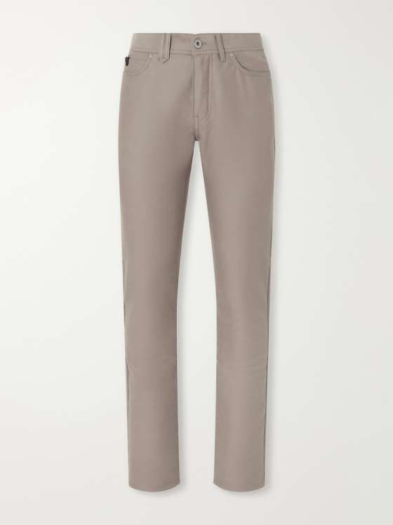 Brioni Straight-Leg Cotton-Moleskin Trousers