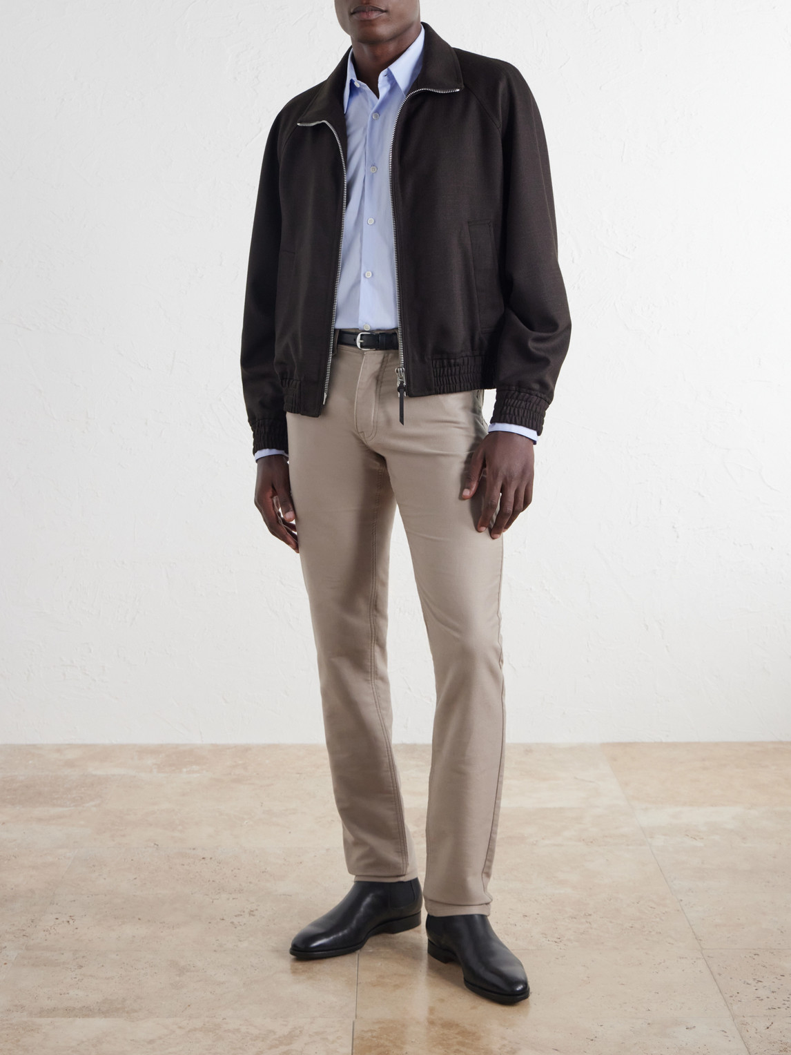Straight-Leg Cotton-Moleskin Trousers
