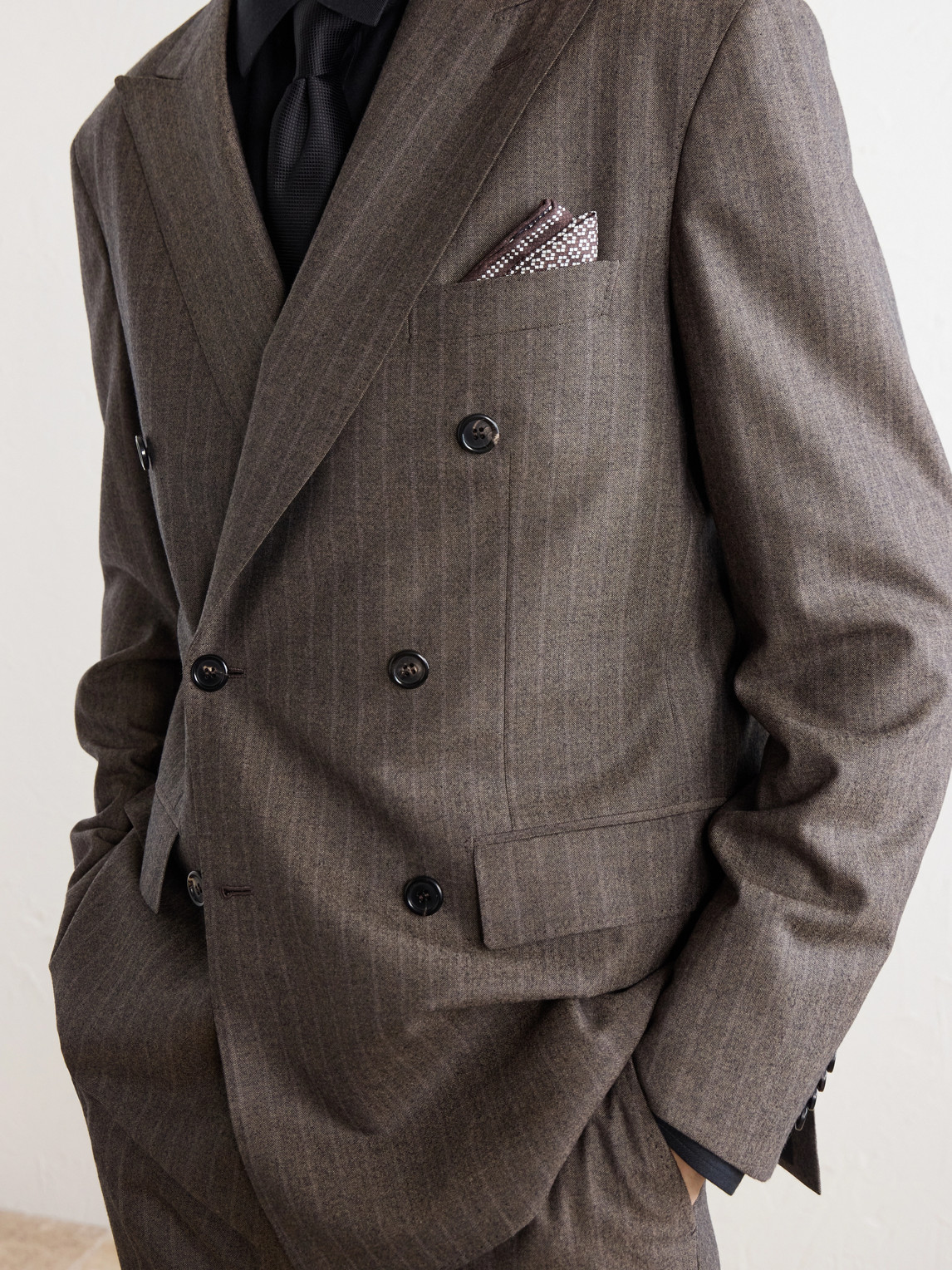 Plume Herringbone Wool Suit Jacket