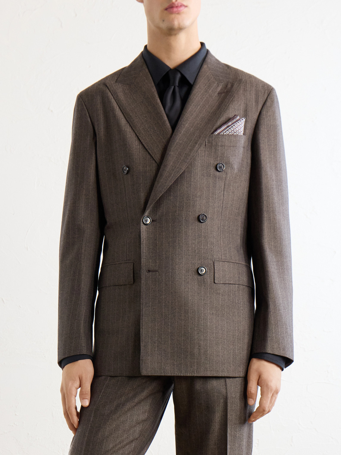 Plume Herringbone Wool Suit Jacket
