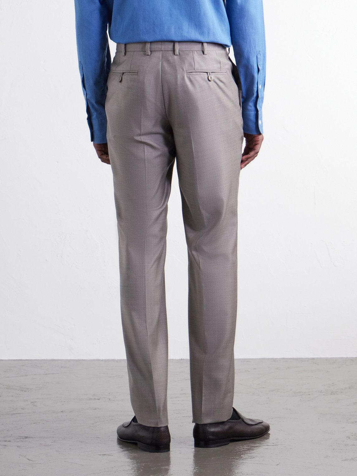 Wool-Gabardine Trousers Slim-Fit