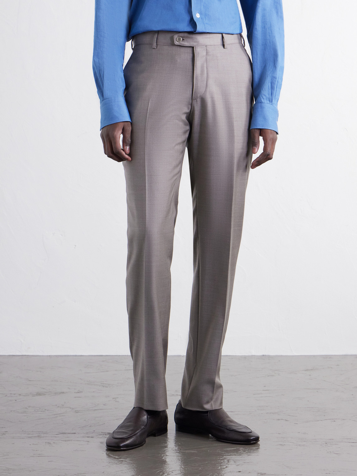 Wool-Gabardine Trousers Slim-Fit