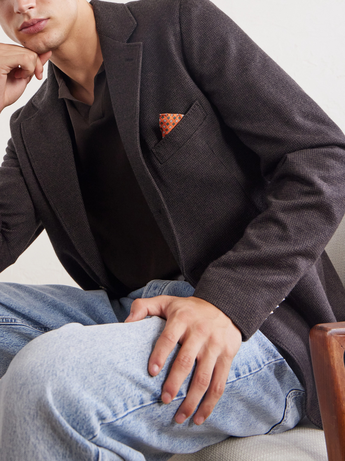 Houndstooth Cashmere Blazer