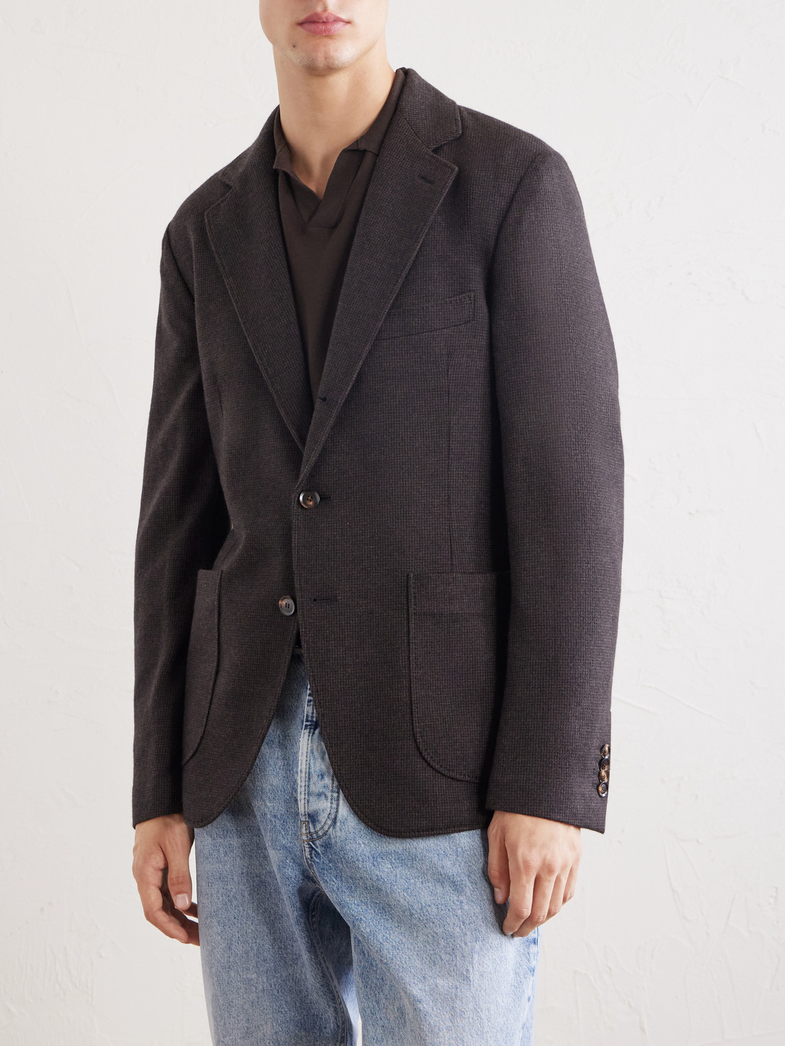 Houndstooth Cashmere Blazer
