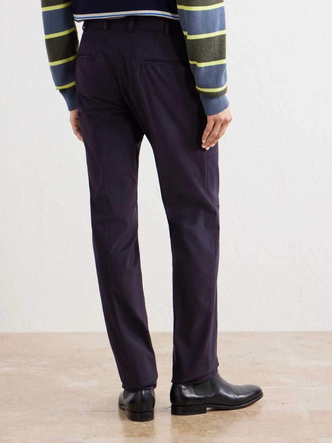 Tapered Brushed Cotton-Blend Gabardine Trousers