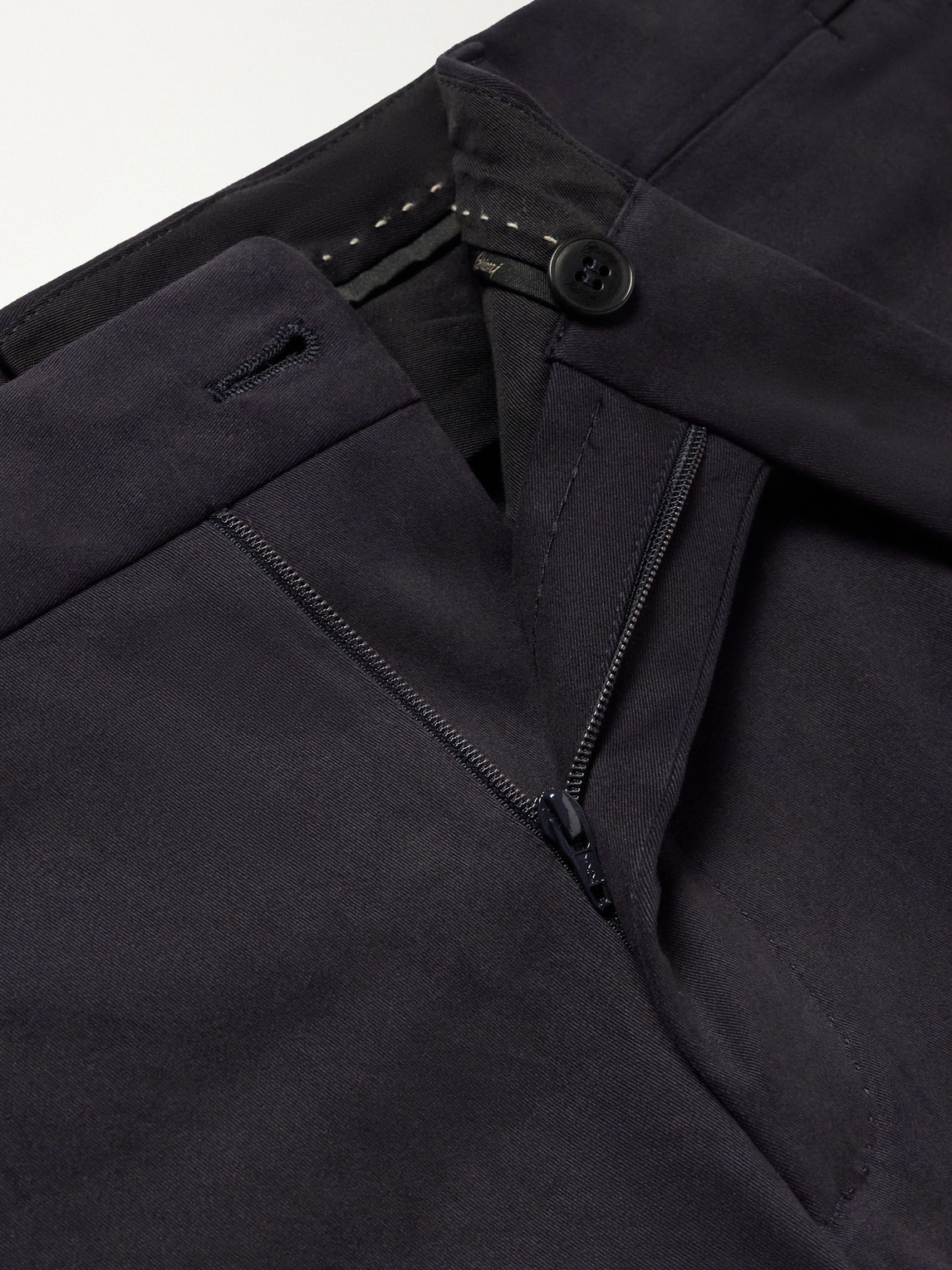 Tapered Brushed Cotton-Blend Gabardine Trousers