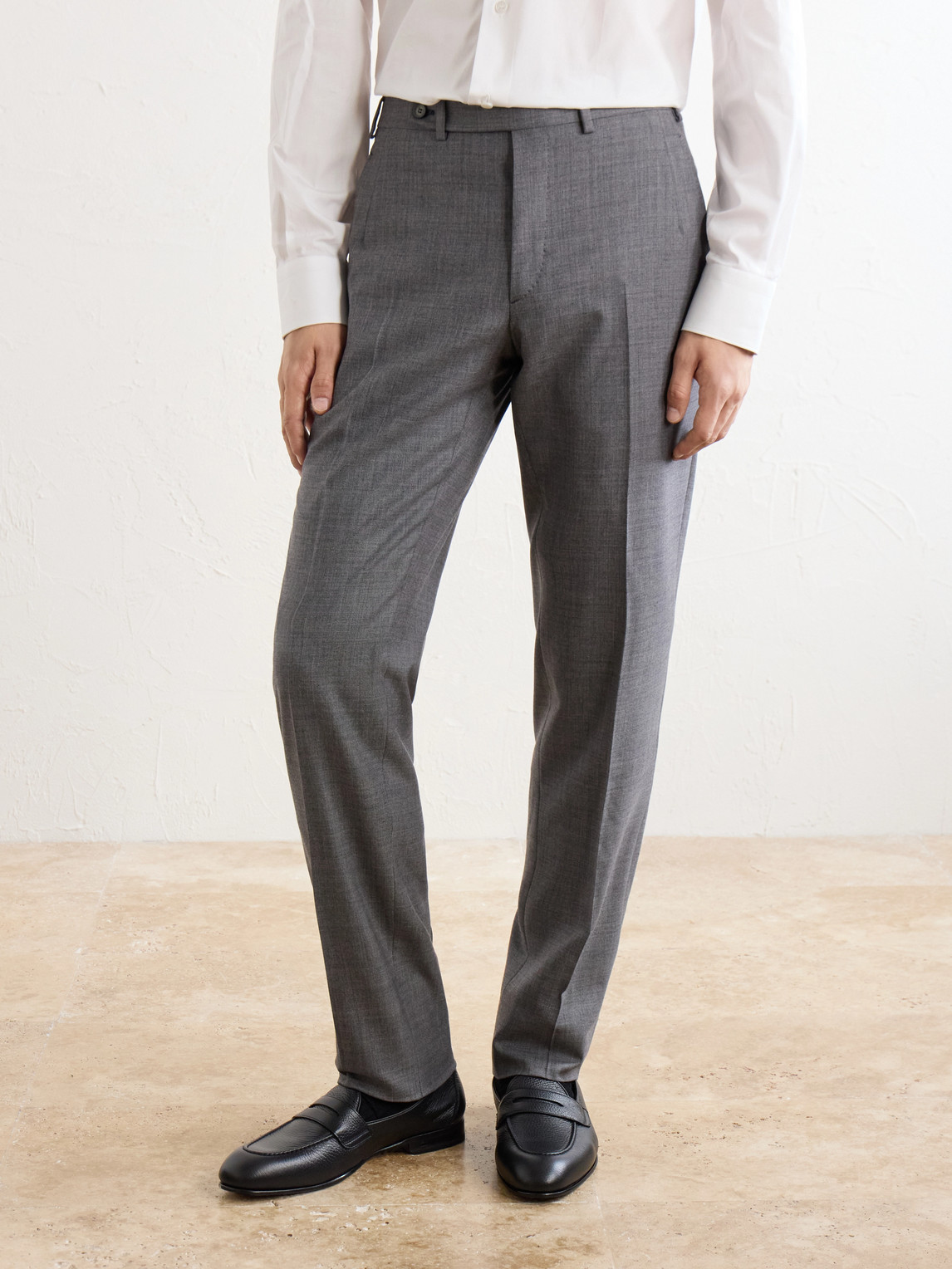 Straight-Leg Wool-Twill Suit Trousers