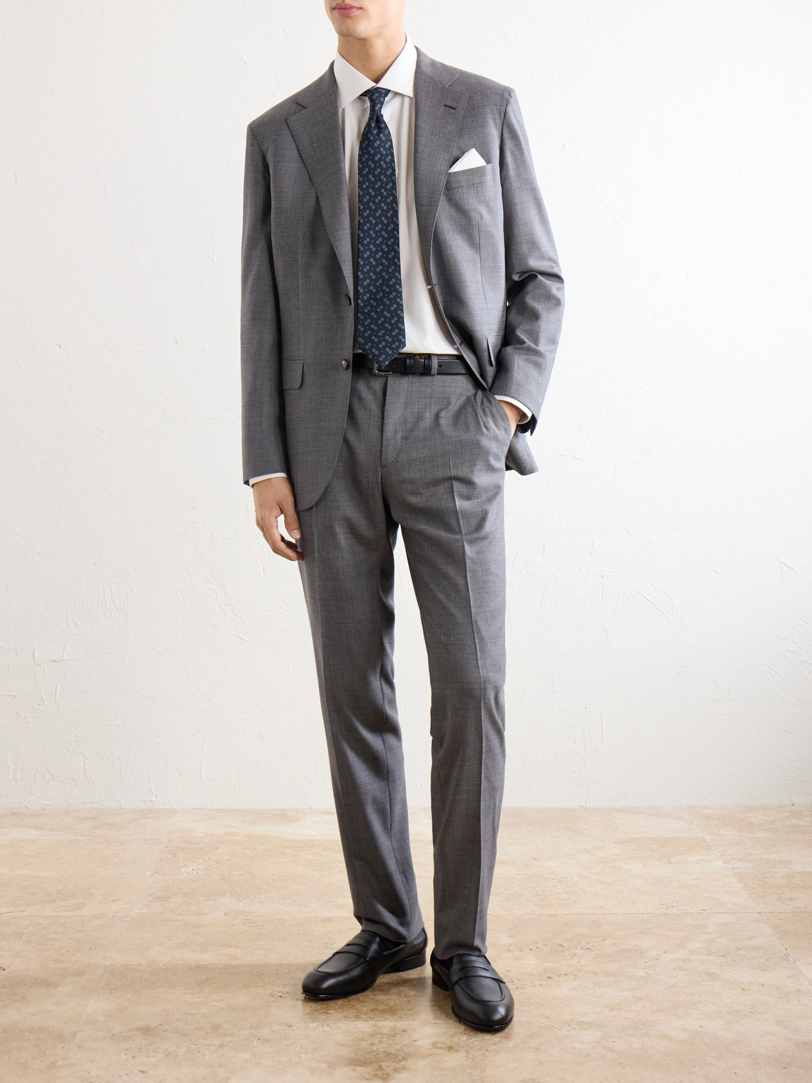Straight-Leg Wool-Twill Suit Trousers