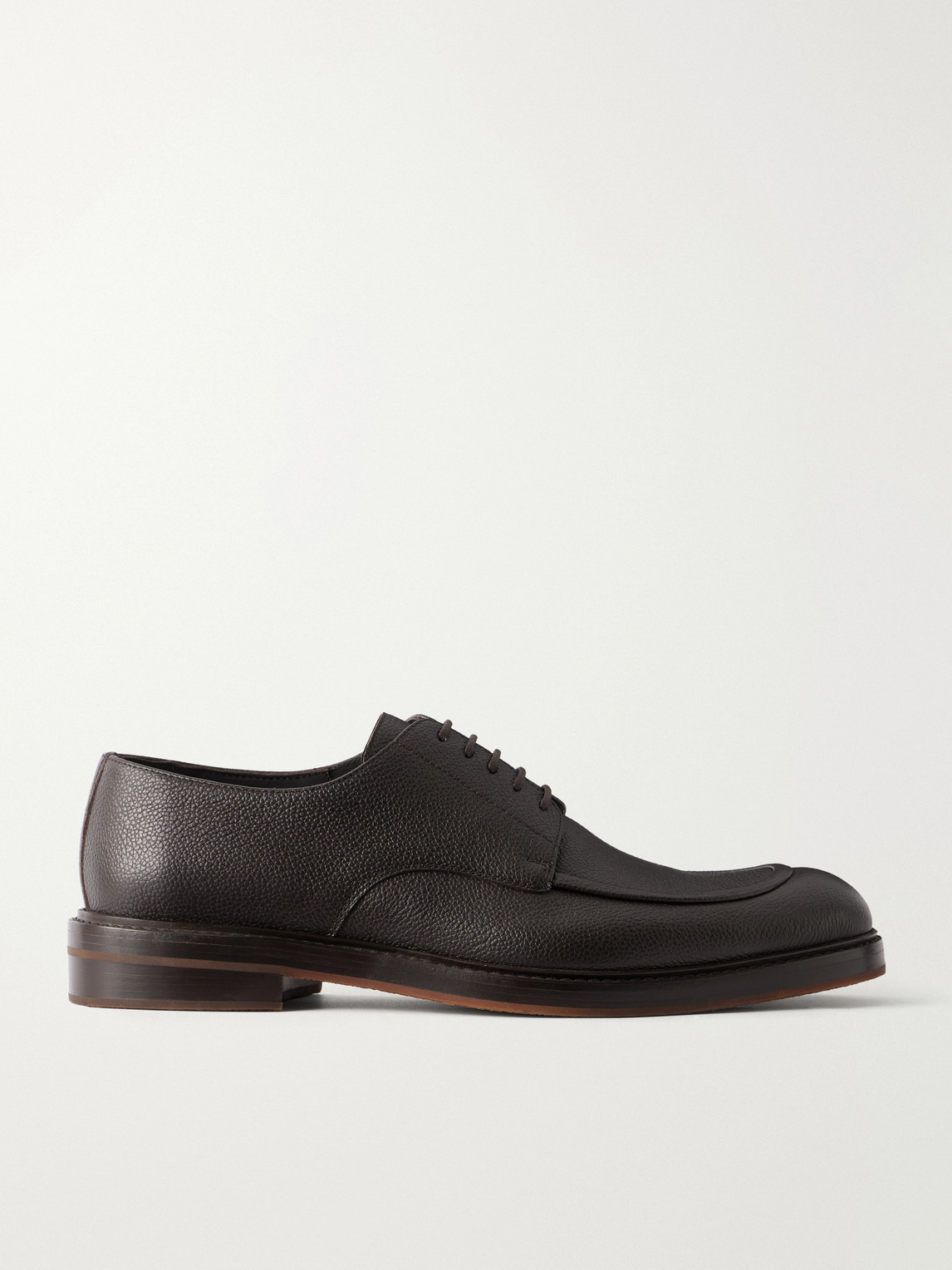 Manolo Blahnik Newbury Full-grained Leather Derby Shoes In Brown