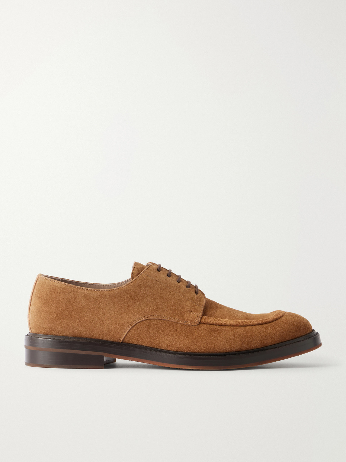Manolo Blahnik Newbury Suede Derby Shoes In Neutrals