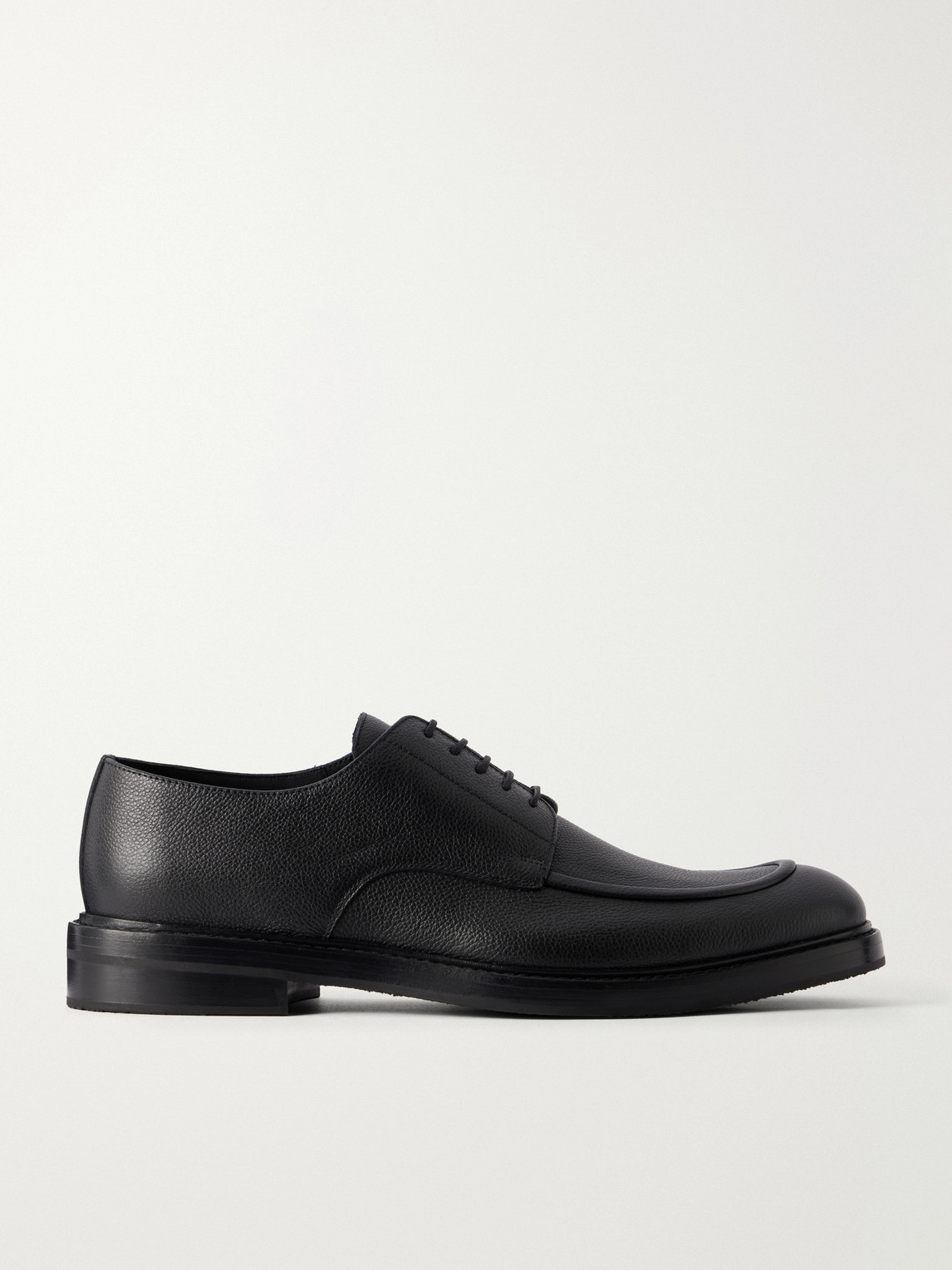 Manolo Blahnik Newbury Full-grained Leather Derby Shoes In Black