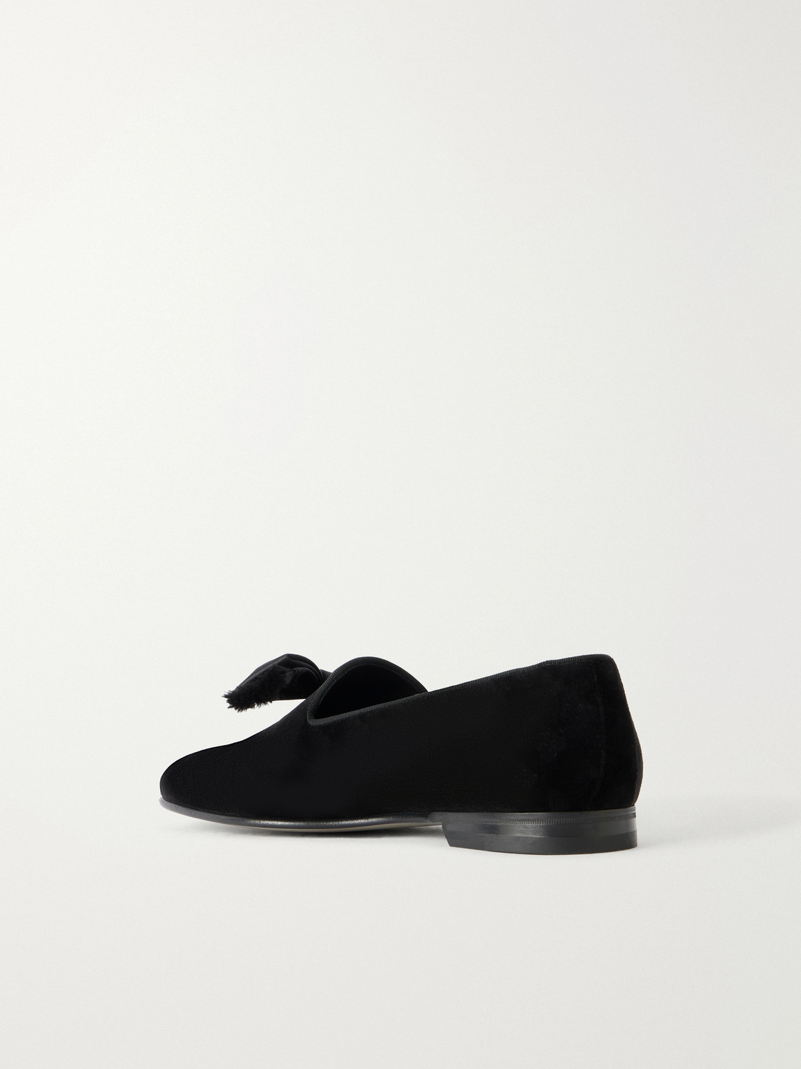 Rufus Bow-Detail Quilted Velvet Loafers