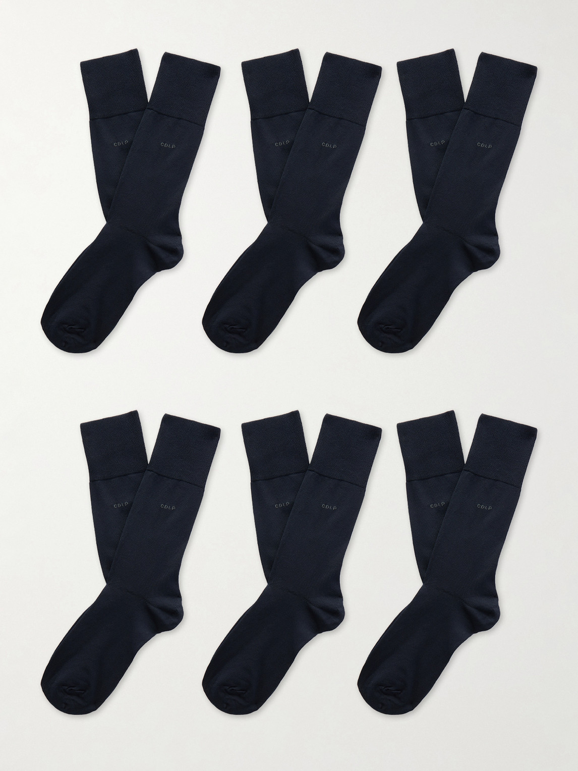Cdlp Pack Of Six Knitted Socks In Black