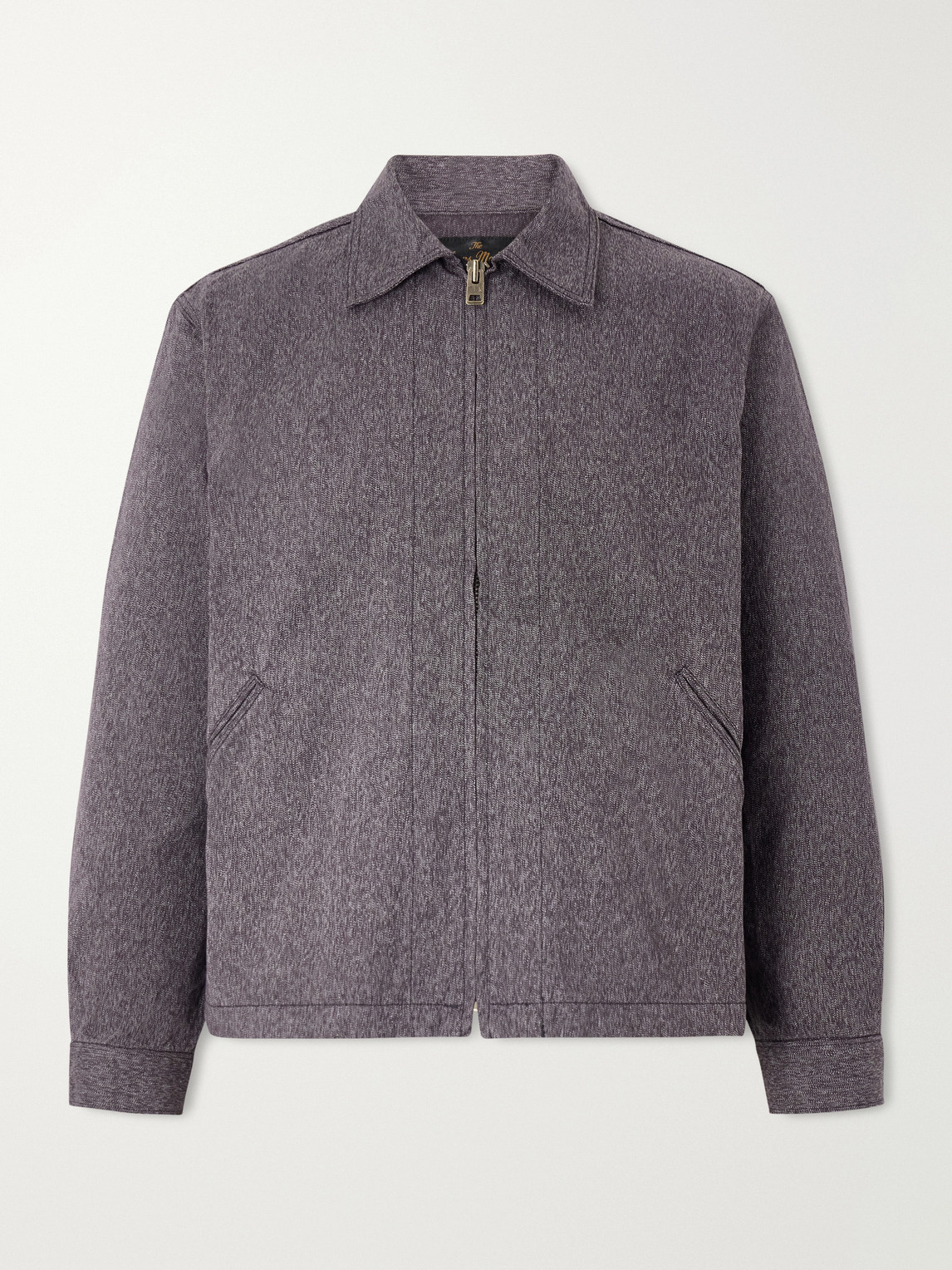 Fullcount Mock Twist Denim Zip-up Jacket In Purple