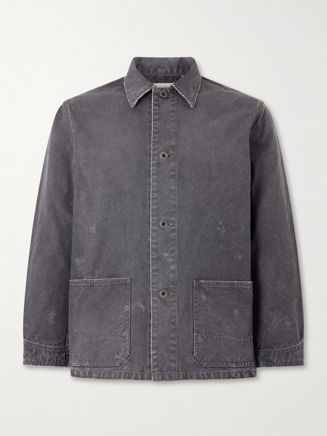 Fullcount Tent Cloth Distressed Denim Chore Jacket In Gray