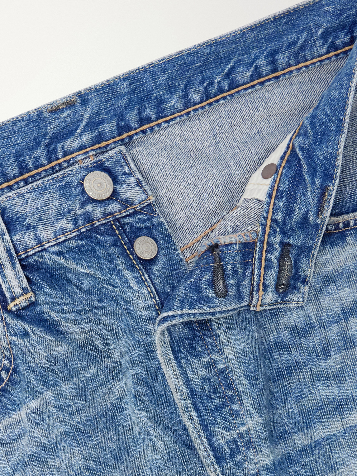 Dartford 1341-1101 Straight-Leg Distressed Selvedge Jeans