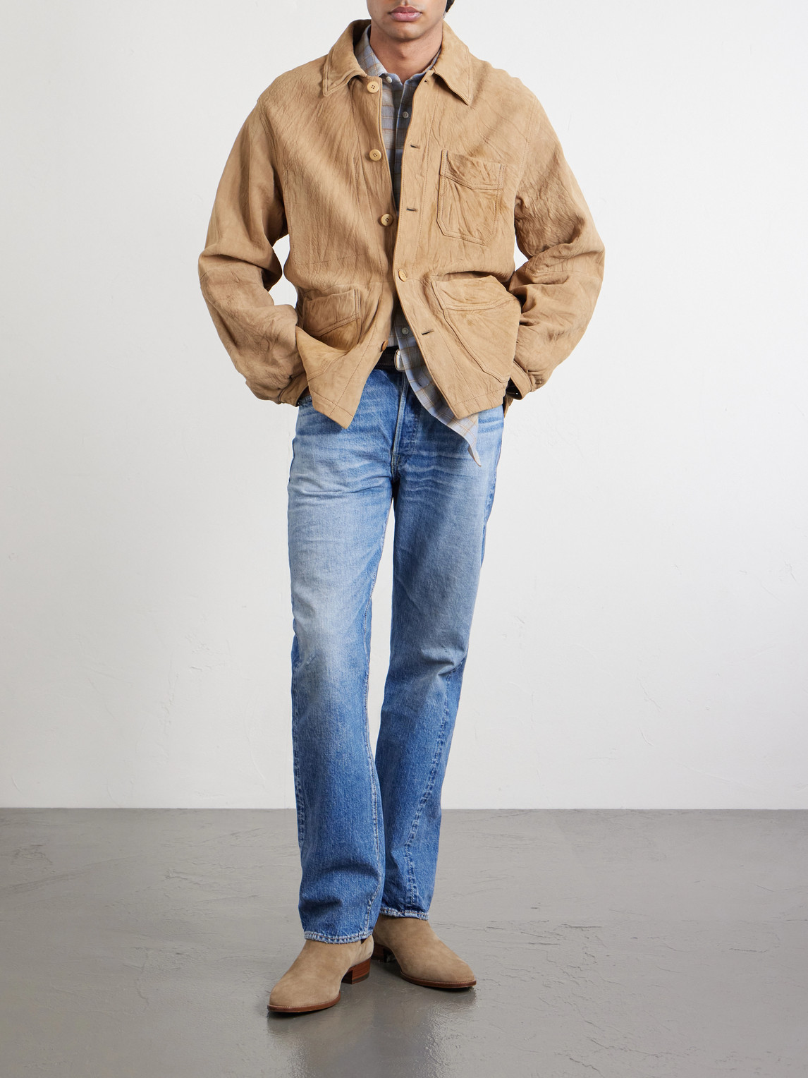 Dartford 1341-1101 Straight-Leg Distressed Selvedge Jeans